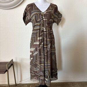 J. Jill Brown and Cream Midi Dress. 8